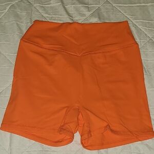 Women's Orange High-Waisted Shorts